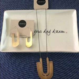 Lumafina Brass Necklace and Earrings